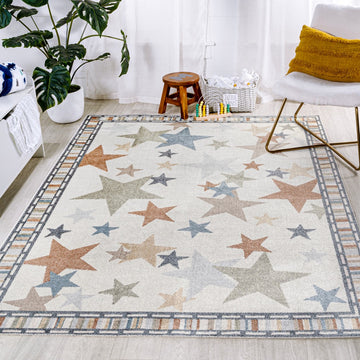 Star Gazer Geometric Machine-washable Area Rug
